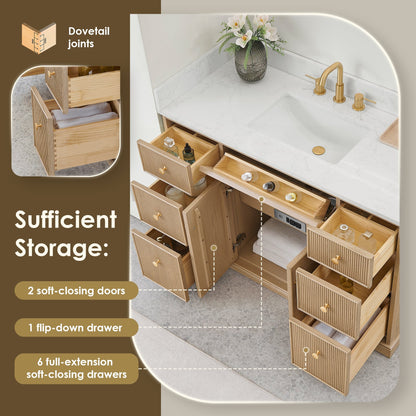 Altair Designs Barnett 36"/48"/60“/72" single/double vanity with top - 589036-NK-GW-NM