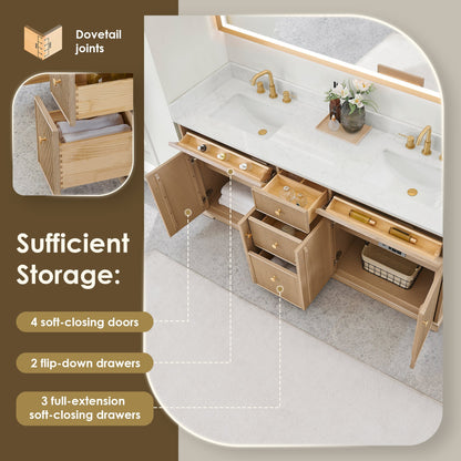 Altair Designs Barnett 36"/48"/60“/72" single/double vanity with top - 589036-NK-GW-NM