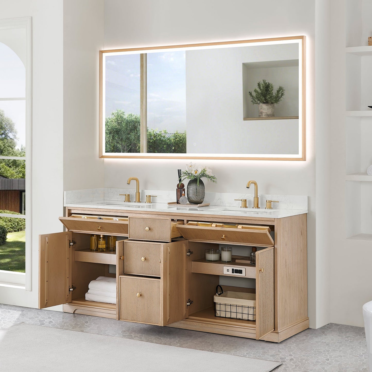 Altair Designs Barnett 36"/48"/60“/72" single/double vanity with top - 589036-NK-GW-NM
