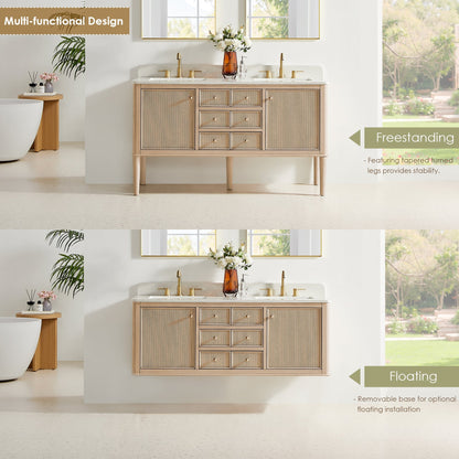Altair Designs Blaise 48"/54"/60"/72" single/double vanity with top - 593048-LA-GW-NM