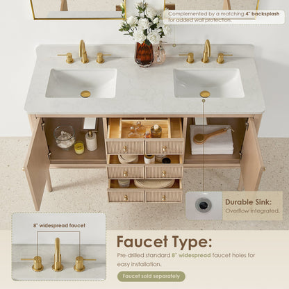 Altair Designs Blaise 48"/54"/60"/72" single/double vanity with top - 593048-LA-GW-NM
