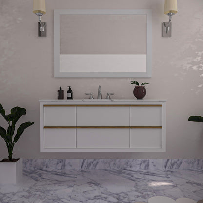 Altair Designs 48" single vanity with top - 534048-WH-AW-NM
