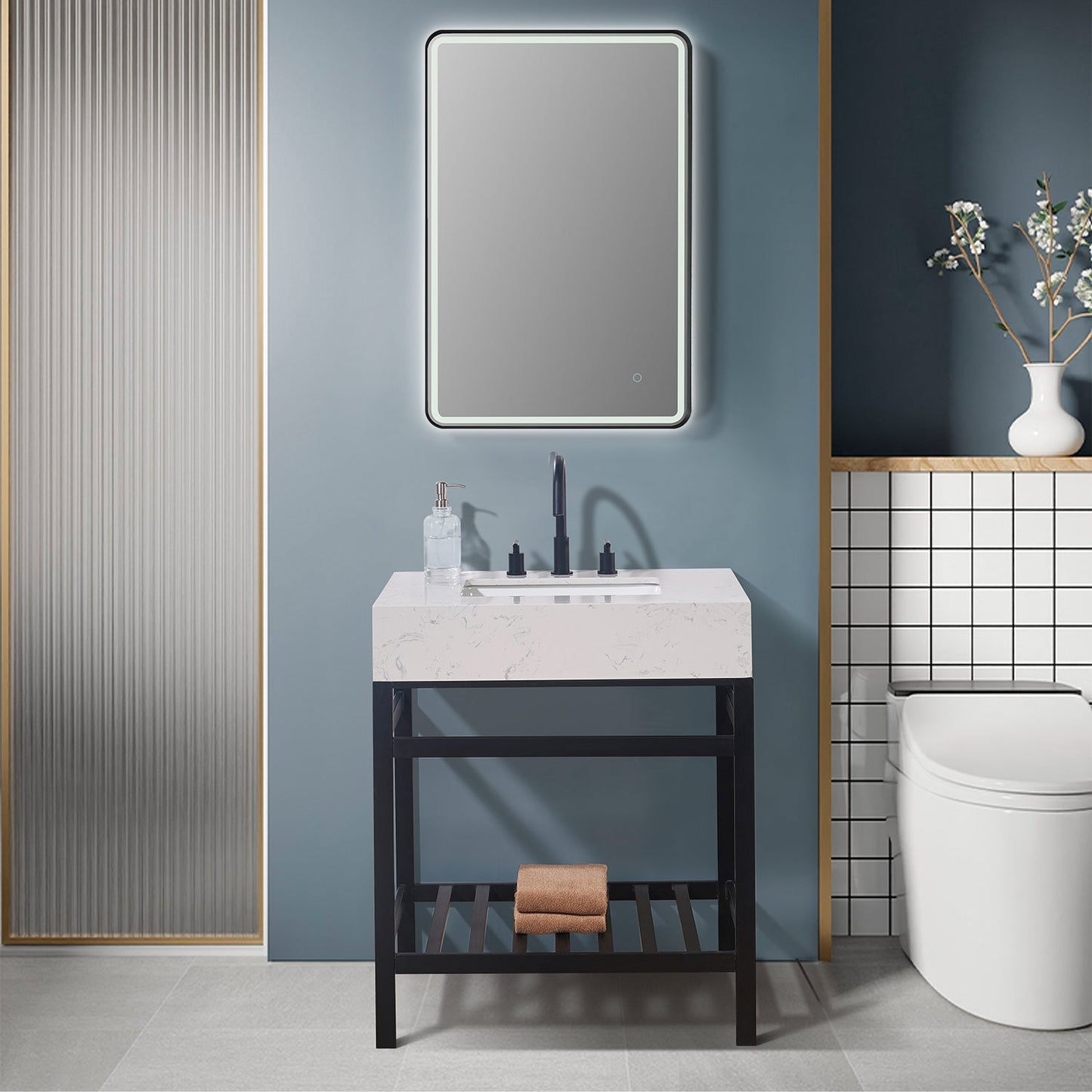 Altair Designs 30" single vanity with top - 68030-AWAP-MB-NM