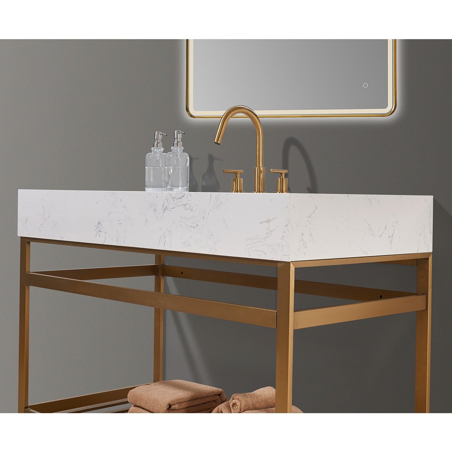 Altair Designs 48" single vanity with top - 68048-AWAP-MB-NM