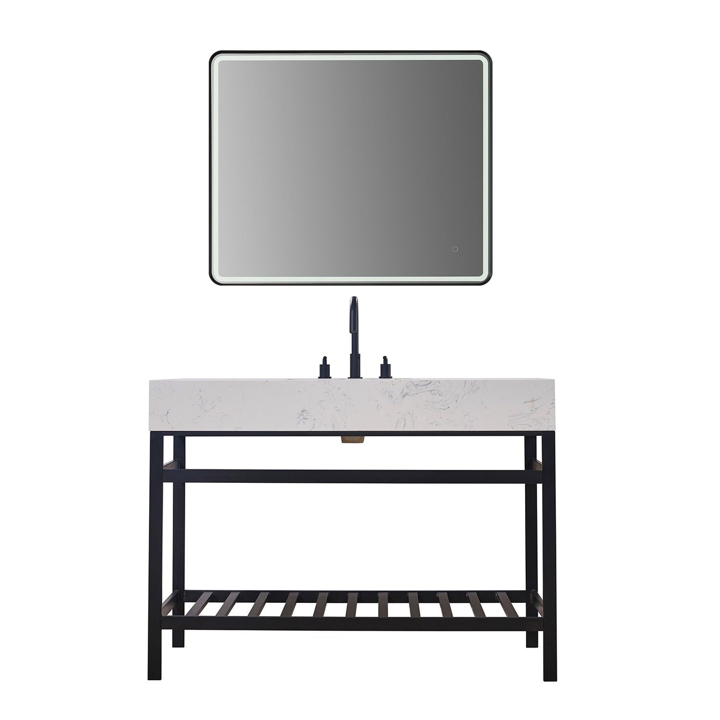 Altair Designs 48" single vanity with top - 68048-AWAP-MB-NM