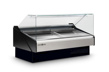 Hydra-Kool  | 101" Wide Self Contained Curved Glass Seafood Display Case - KFM-SC-100-S