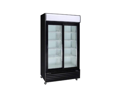 Kool-It  45" Wide 2 Swing Door Black Merchandiser Refrigerator - KGM-36