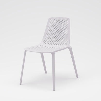 Midtown Concept Valencia Grey Stacking Indoor Dining Chair - 4PC - PLI VALEN_SIDE_WHT