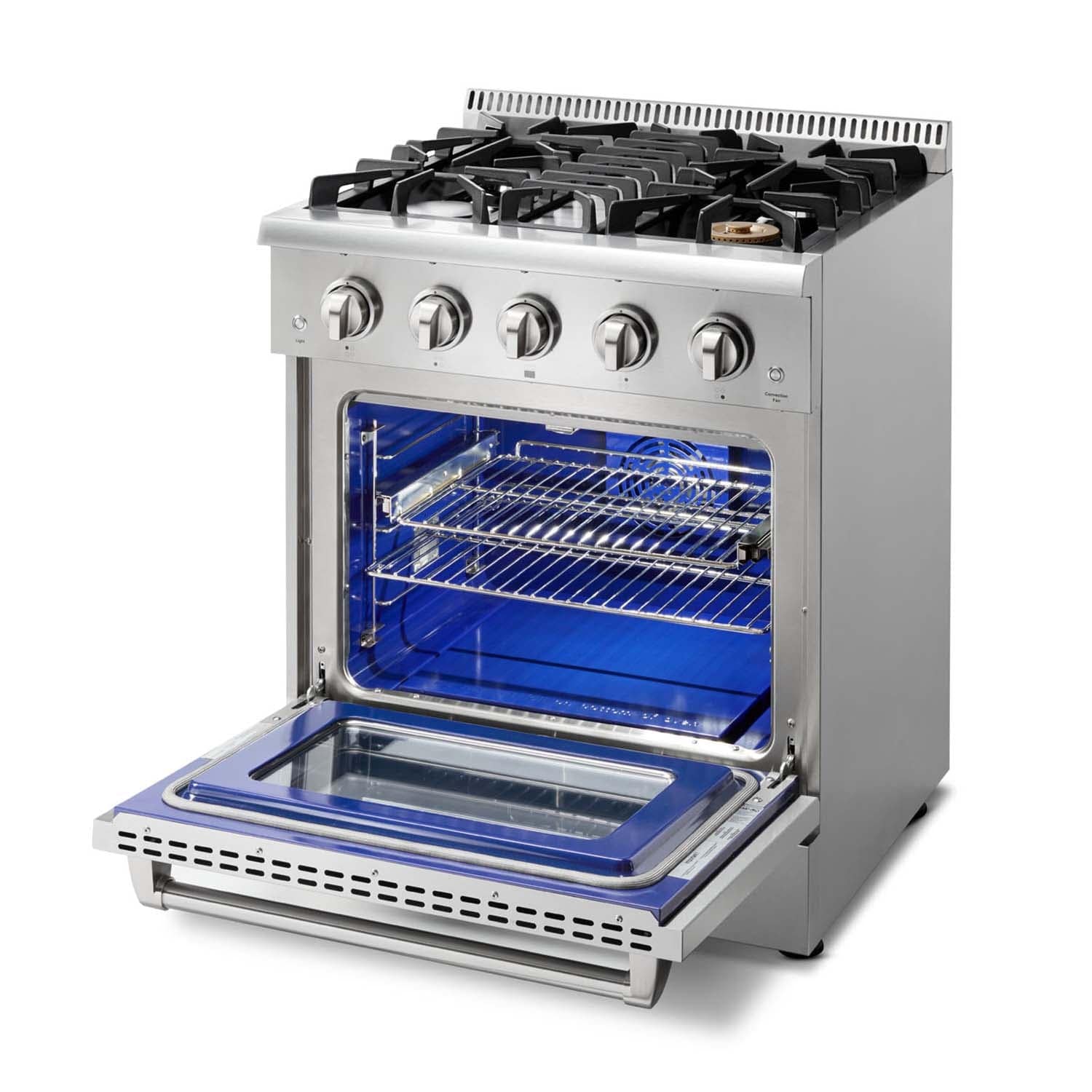 Natural Gas Range 30 inch 4.2 cu. ft. in Stainless Steel - Heat AC & Co.