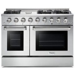 Natural Gas Range 48 inch 6.7 cu. ft. in Stainless Steel - Heat AC & Co.