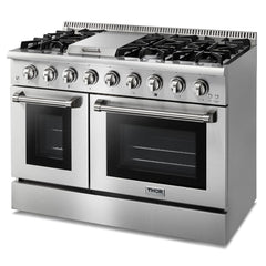 Propane Gas Range 48 inch 6.7 cu. ft. in Stainless Steel - Heat AC & Co.