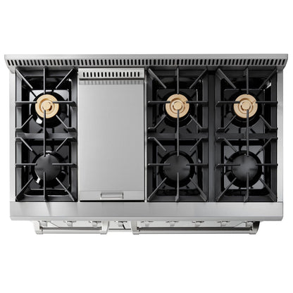 Propane Gas Range 48 inch 6.7 cu. ft. in Stainless Steel - Heat AC & Co.