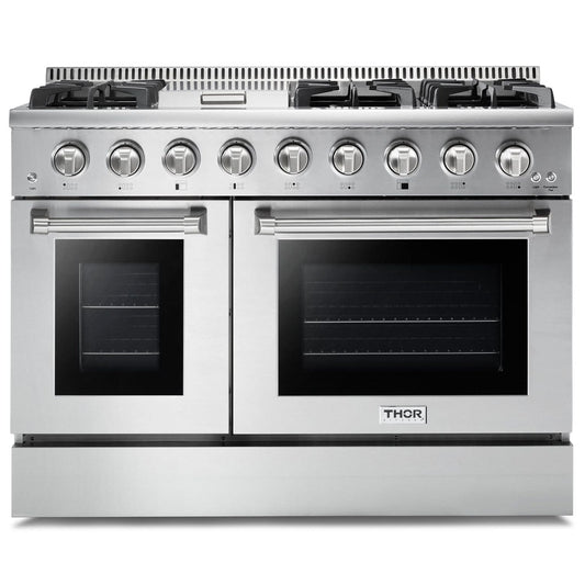Propane Gas Range 48 inch 6.7 cu. ft. in Stainless Steel - Heat AC & Co.