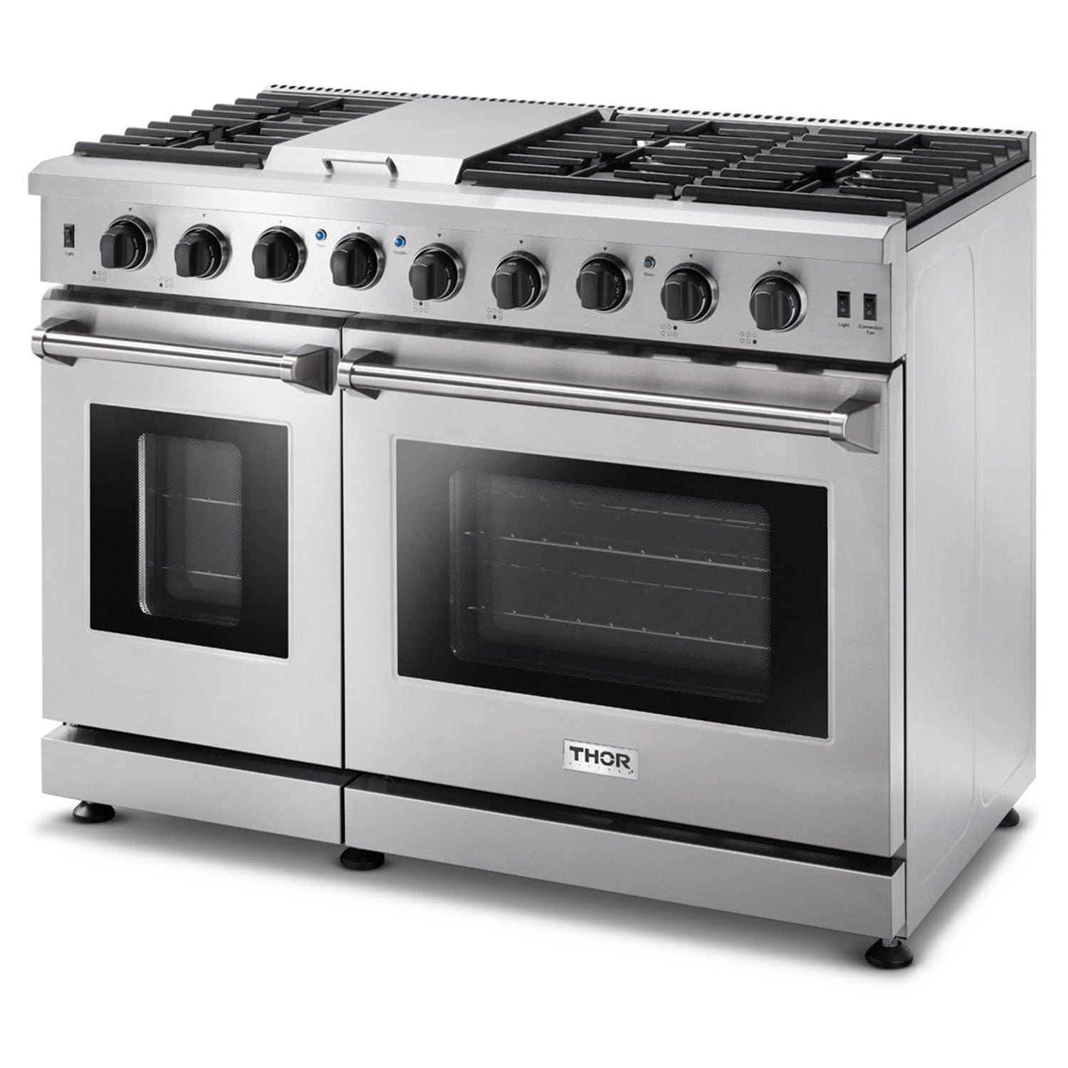 Double Oven 48 inch 6.8 cu. ft. Natural Gas Range in Stainless Steel - Heat AC & Co.