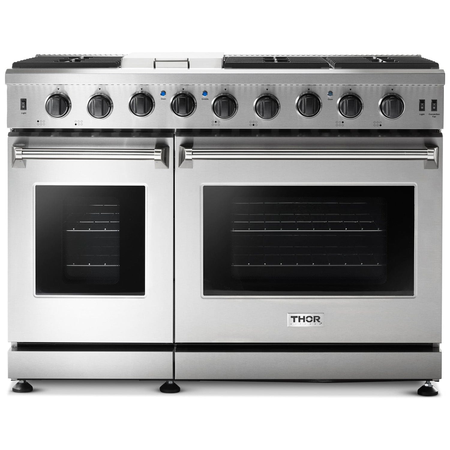 Double Oven 48 inch 6.8 cu. ft. Natural Gas Range in Stainless Steel - Heat AC & Co.