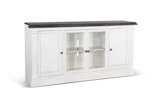 Sunny Designs Carriage House - Media Console - Cottage White / Europen Dark - 3629EC-C