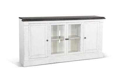 Sunny Designs Carriage House - Media Console - Cottage White / Europen Dark - 3629EC-C