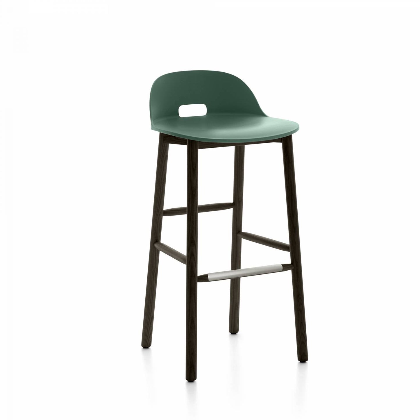 Emeco Alfi Low Back Barstool - ALFI30ALDARKBROWN