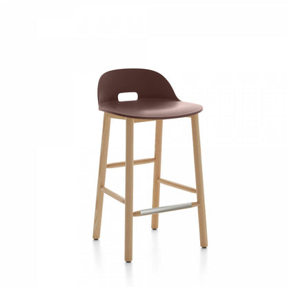 Emeco Alfi Low Back Counter Stool - ALFI24ALDARKBROWN
