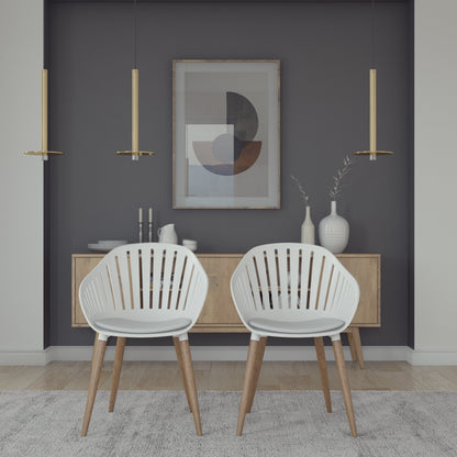 Midtown Concept Cannes White Eucalyptus Indoor Dining Chair - 4PC - SC CANNES GR_WH PAR Price