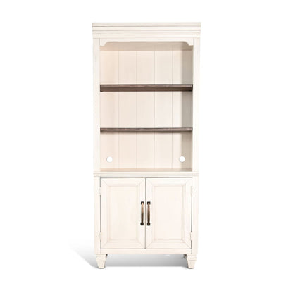 Sunny Designs Pasadena - Two-Tone Wood Bookcase - Buckskin / Marble White - 2846MB-BD