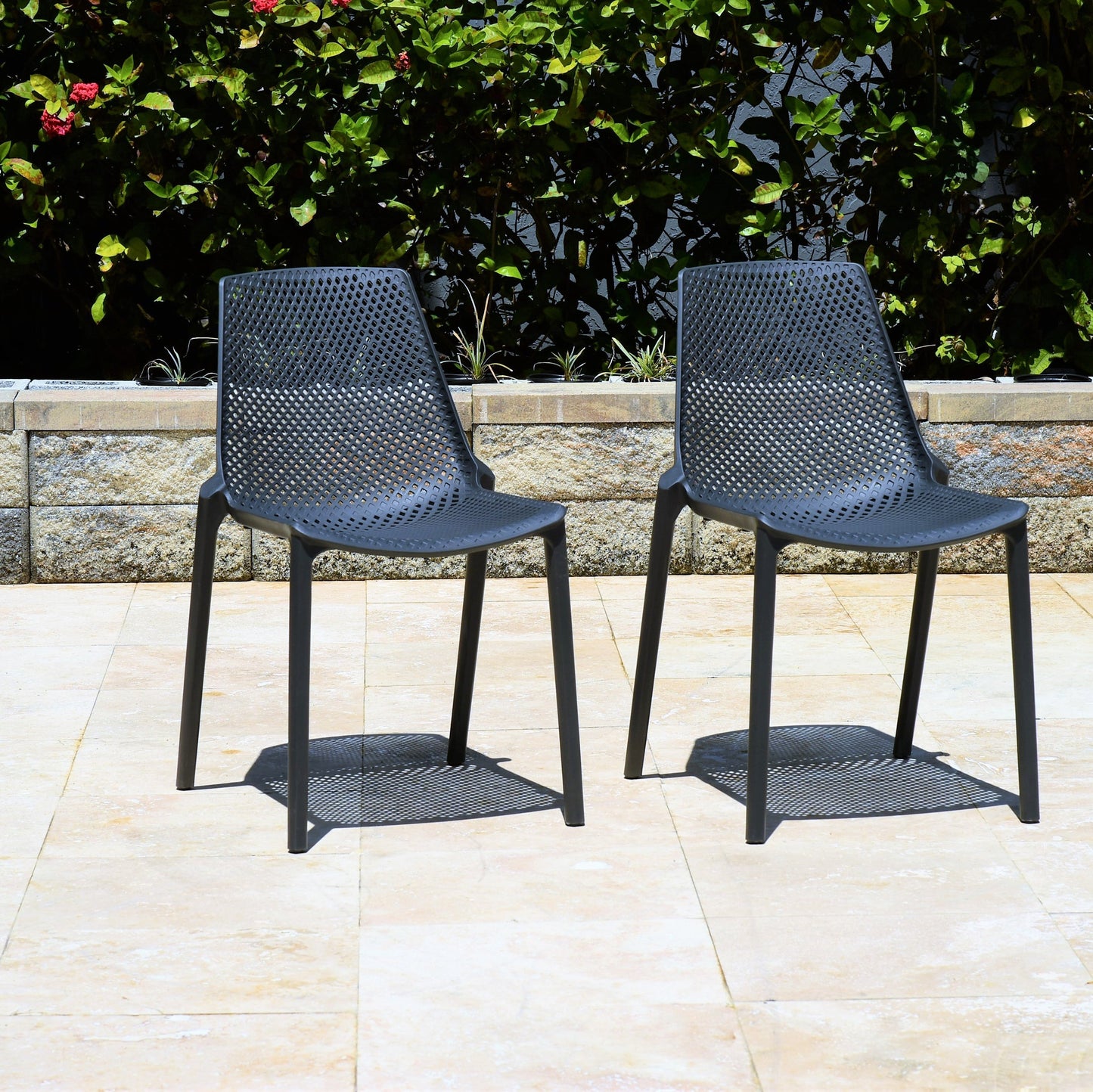 Midtown Concept Valencia White Stacking Indoor Dining Chair - 4PC - PLI VALEN_SIDE_WHT